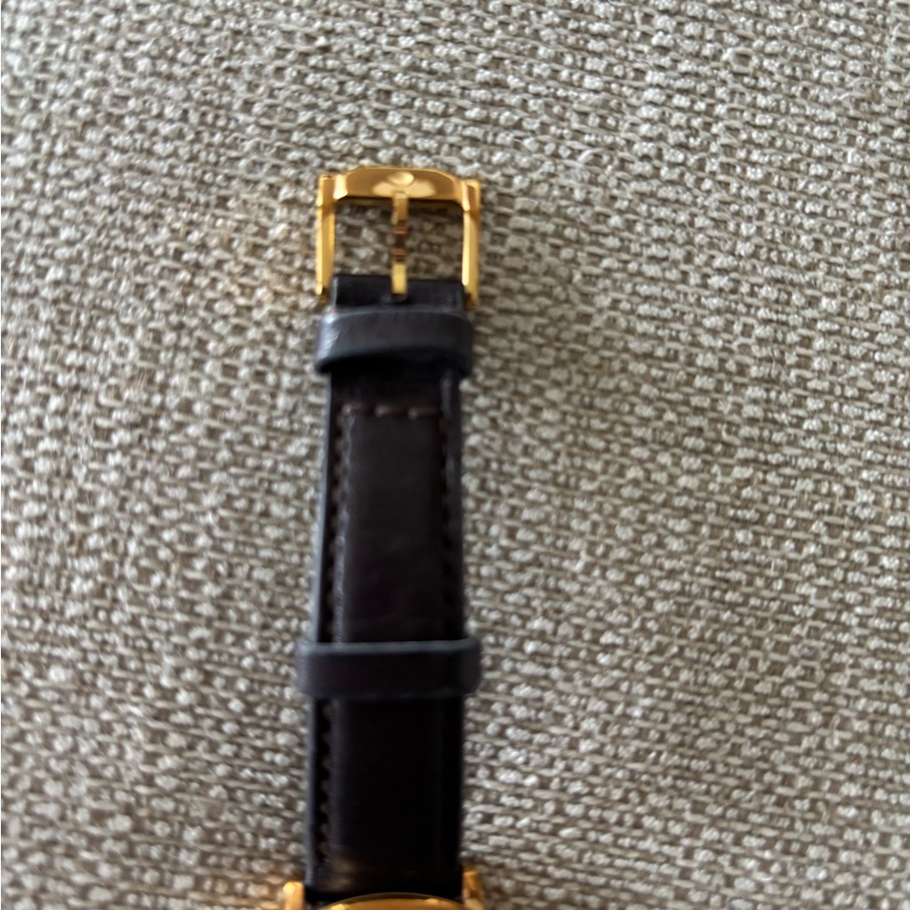Movado Gold and brown Leather Watch - Picture 4 of 5